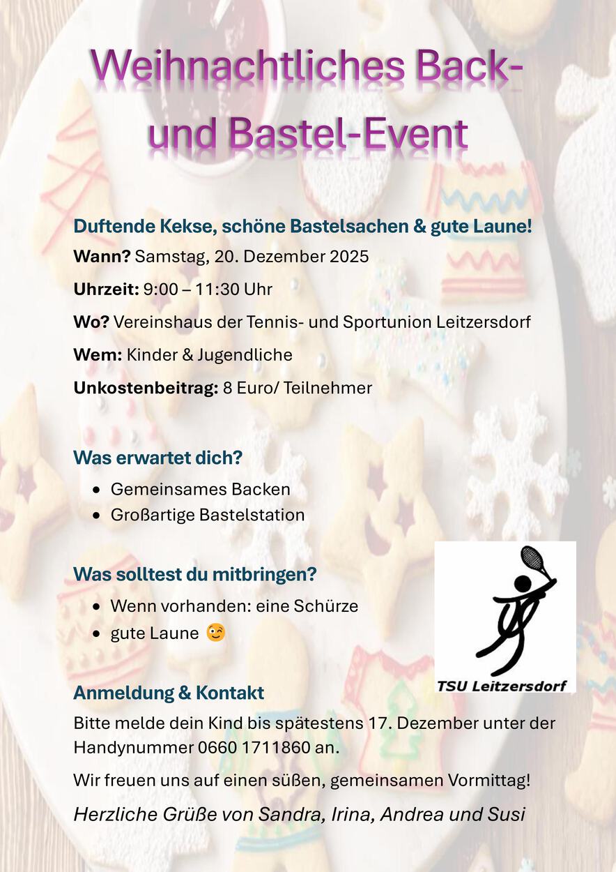 Einladung zum Back- und Bastel-Event
