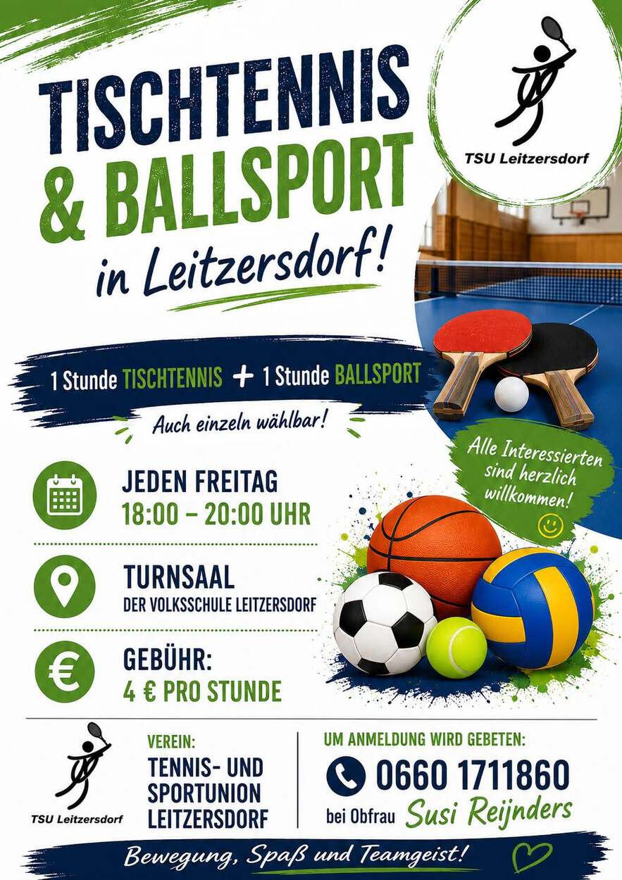 Neues Sportangebot: Tischtennis & Ballsport