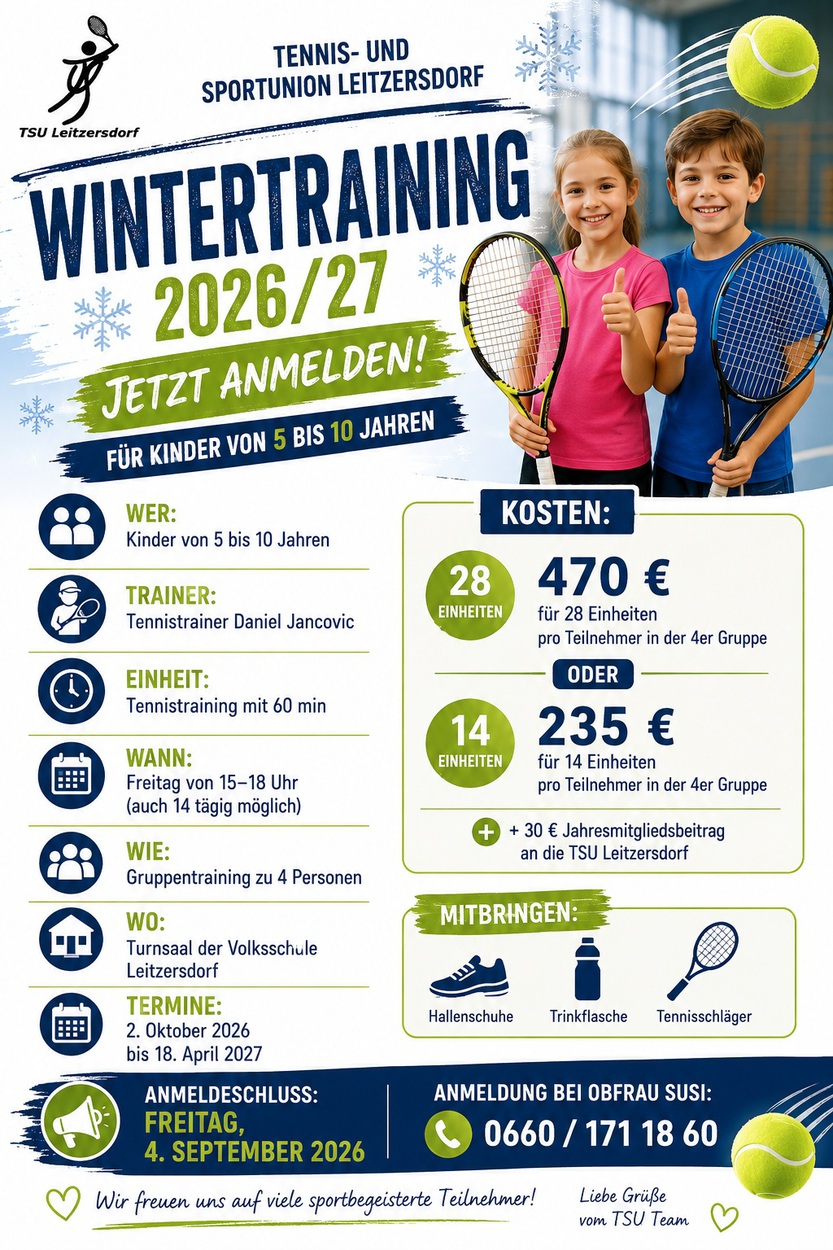 Anmeldung für das Wintertraining 2026